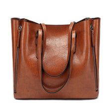 Load image into Gallery viewer, ACELURE Famous Brand Handbag Women PU Leather Shoulder Bag Casual Large Capacity Top-Handle Bucket Bag Simple Style Solid Totes