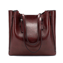Load image into Gallery viewer, ACELURE Famous Brand Handbag Women PU Leather Shoulder Bag Casual Large Capacity Top-Handle Bucket Bag Simple Style Solid Totes