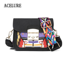 Load image into Gallery viewer, ACELURE Panelled Hard Pu Leather Women Shoulder Bag Colorful Wide Strap Crossbody Bags Fashion All-Match elegant Ladies Flap